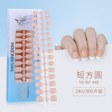 Nail Tips New  French press on nails 240 pieces boxed fake nail manicure work in progress matte full sticker French nail piece