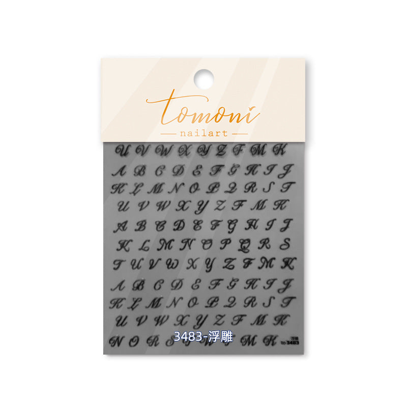 365nails: "white cursive alphabet" – Nail Art Stickers