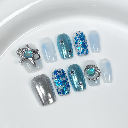 Handmade manicure irregular smudging short manicure patch pure Handmade Press-on Nails wholesale｜365nails