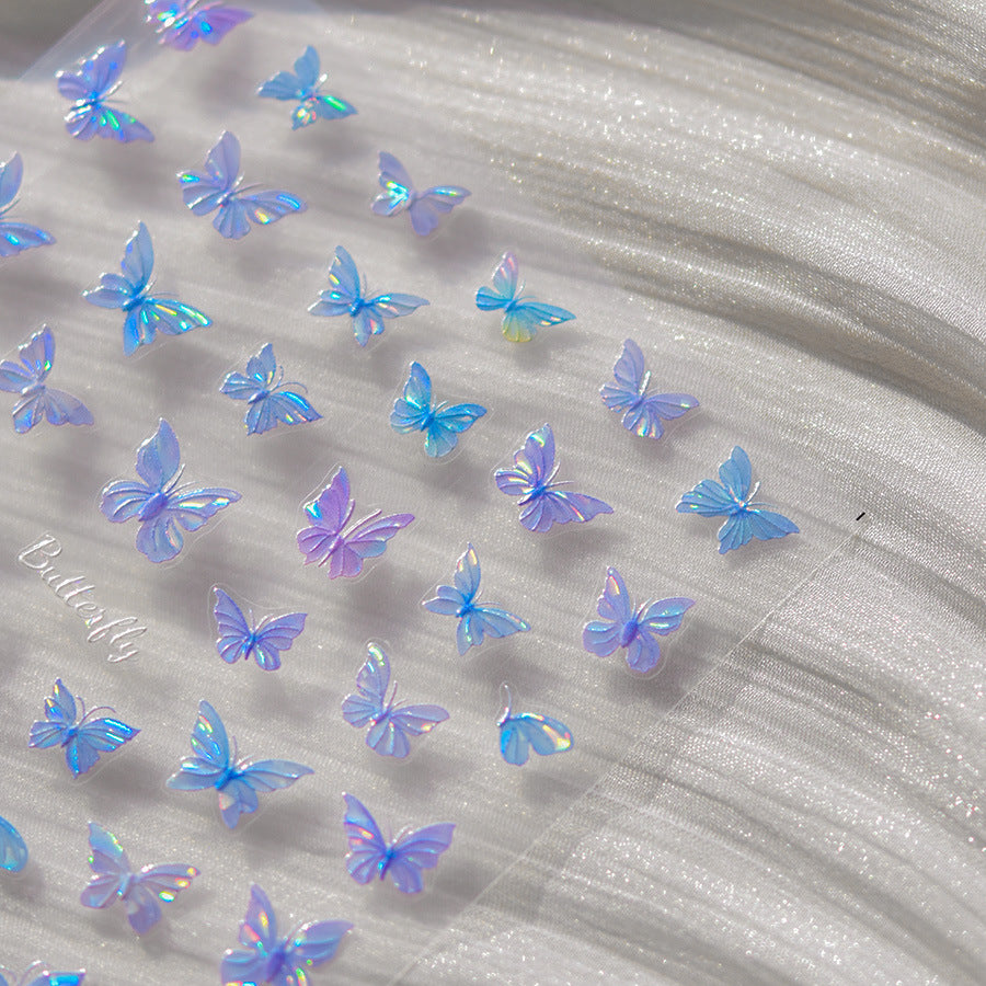 365nails: "Holographic Blue Butterfly" – Nail Art Stickers