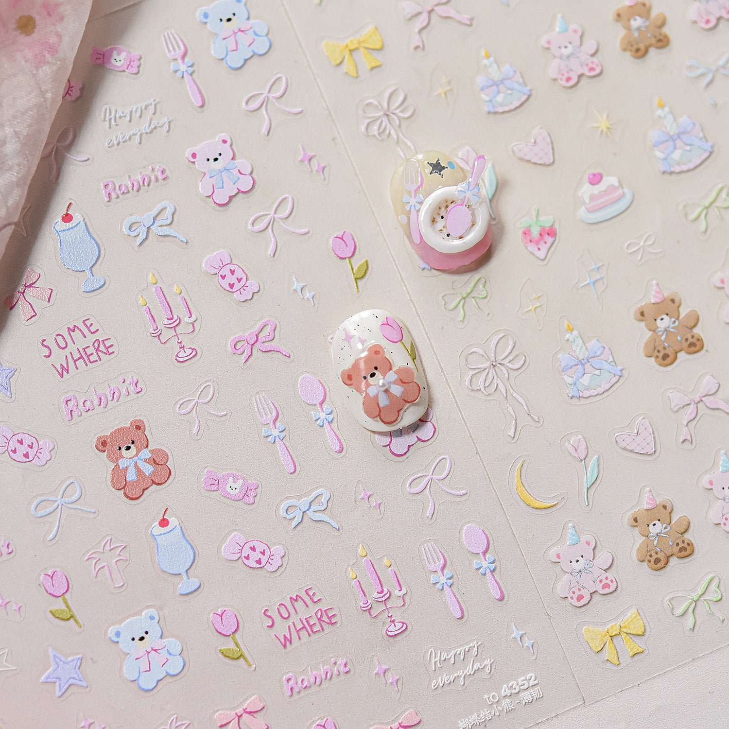 365nails: 귀여운 테디 베어 파티 – 네일 아트 스티커