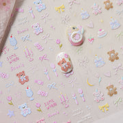 365nails: 귀여운 테디 베어 파티 – 네일 아트 스티커
