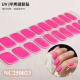 Semi-Cured Gel Nail Strips Solid Color Glossy Classic Design (MOQ=3)