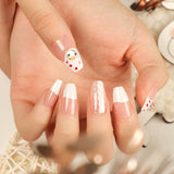 Christmas candy fake nails wholesale short nails art patch finished nails sticker press on nails removable｜365nails