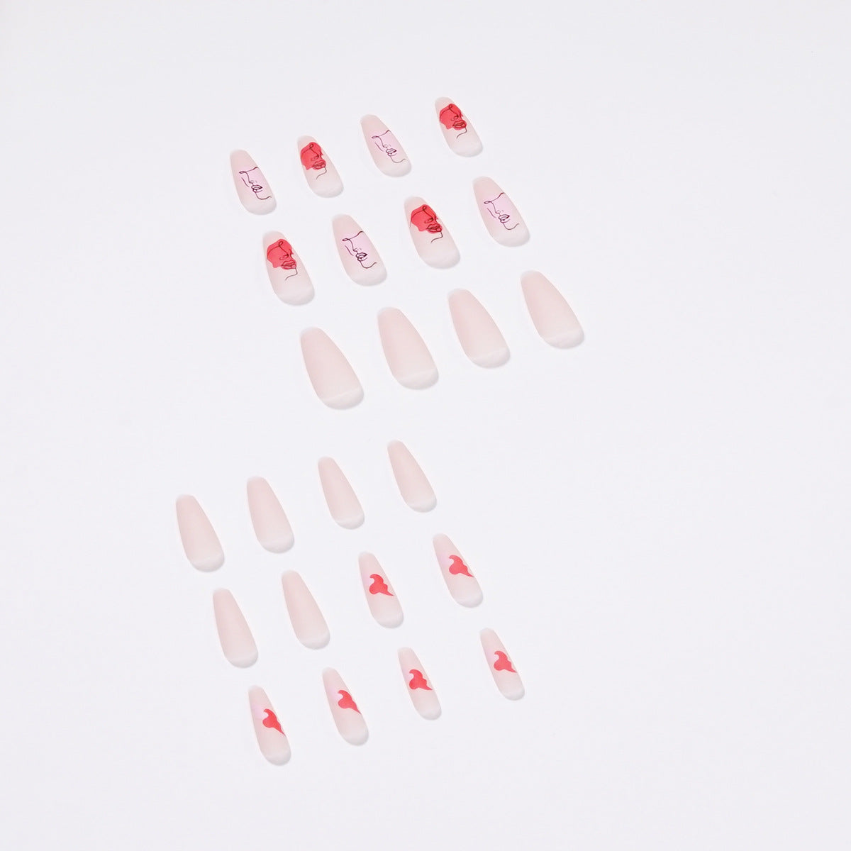 抽象人臉系列 塗鴉色塊線條穿戴甲 成品批發｜365nails