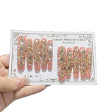 Luxury Blush Crystal Press On Nails