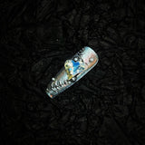 Title Snowfeather Foil | Icy White Ink-Leaf Press-On Nails