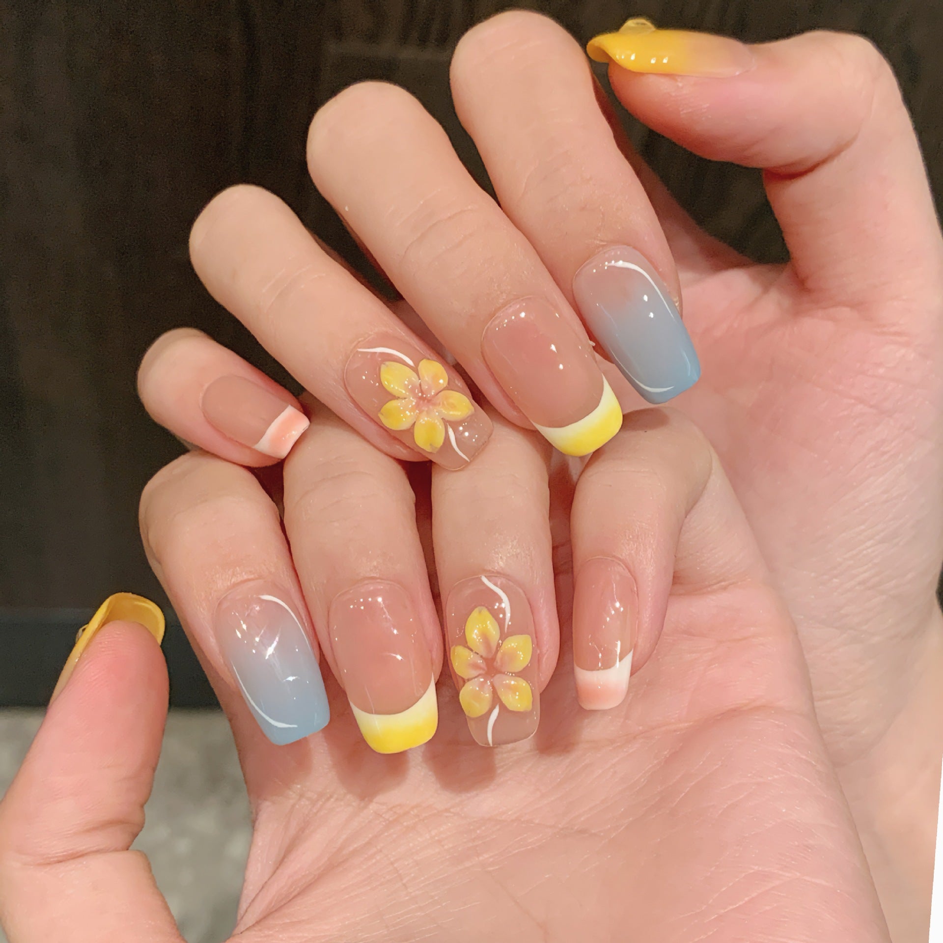 Macaron Color Three-dimensional Carving Spring and Summer Detachable Handmade Wear nails | 365nails