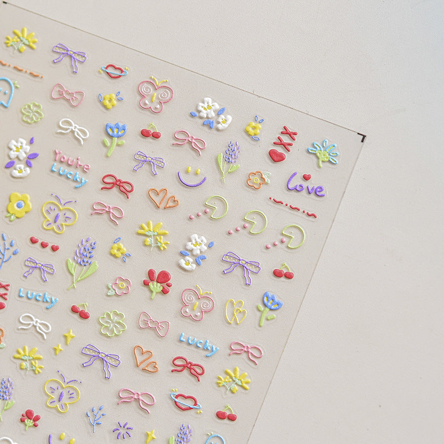 365nails: "Porte-bonheur mignon au trait pastel" – Stickers pour ongles