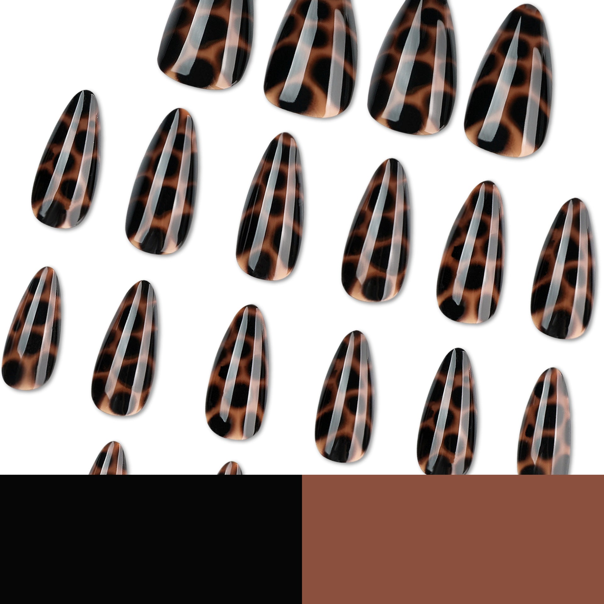 Lefan cross-border hot-selling leopard print tortoiseshell wearing nail nail piece European and American foreign trade almond nail wearing nail piece