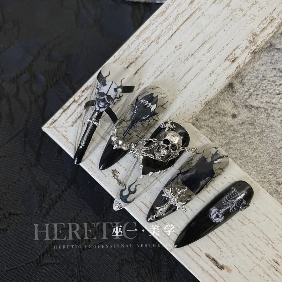 365nails: "Gothic Spider Web Coffin Bat" –Nail Art Stickers