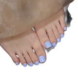 Unhas postiças femininas cor sólida, azul-claro, roxo, amêndoa, simples, para uso diário | 365nails