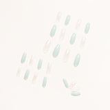 Pó de glitter azul transparente gelo, aplique nas unhas, acabamento em unhas postiças, remendo para unhas removíveis｜365nails