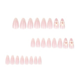 Simple white fresh flower almond press-on nails