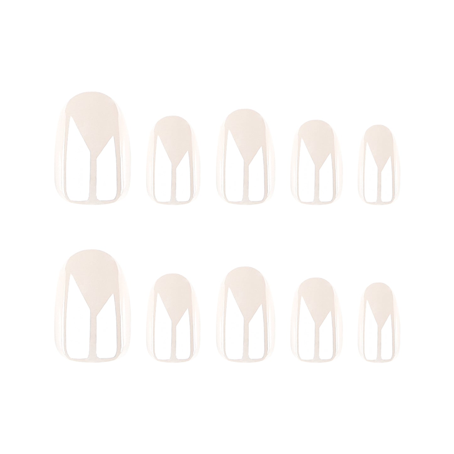 White solid color coating  wholesale short round simple beauty wearing fake nails｜365nails