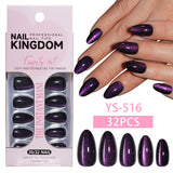 Purple Cat Eye Almond Press On Nails (MOQ=3)