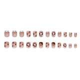 Desenhos animados de bolinhas francesas, estrelas, fofas, moda feminina, versátil, destacável, arte de unha vestível, 24 peças ｜ 365 unhas