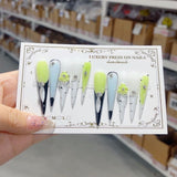 Abstract Lime Accent Extra Long Press On Nails