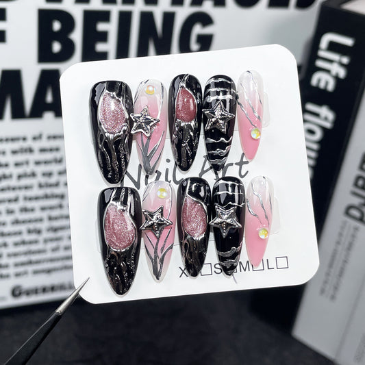 Spice Girls Handmade Press-on Nails Airbrush Blush Medium and Long Nail Patch Explosive Personalized Wearable Nail Patch｜365nails