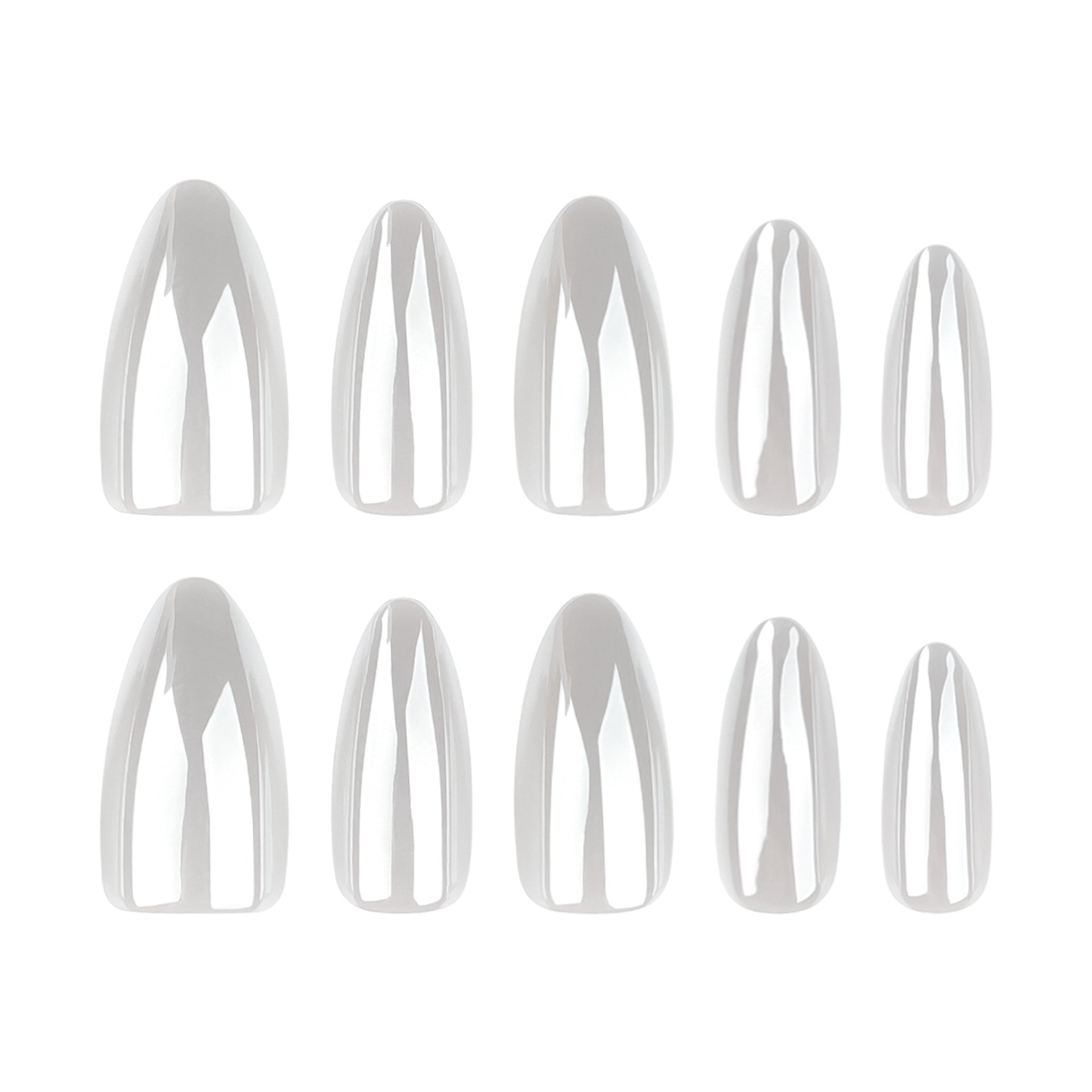Coated white solid color manicure fake nails short almond plain wearing nail piece cross-border fake nails