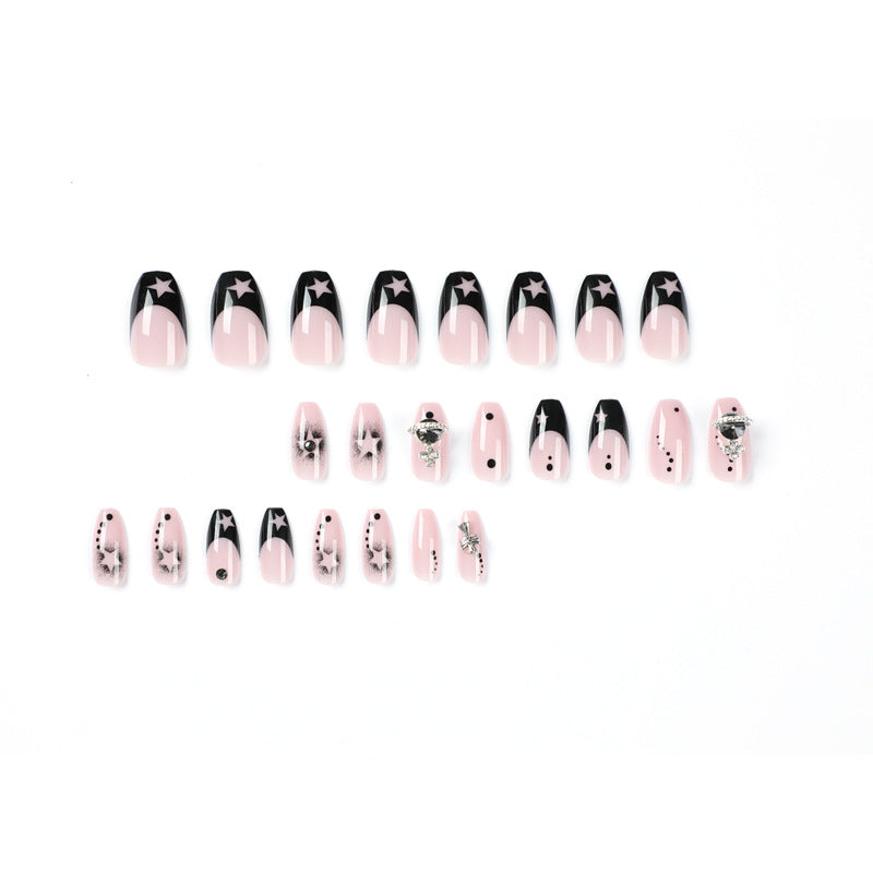 Use una pieza de uña postiza cruzada Emperatriz Dowager West, pieza de uña de estrella ahuecada, pieza de uña terminada, uñas a presión｜365nails