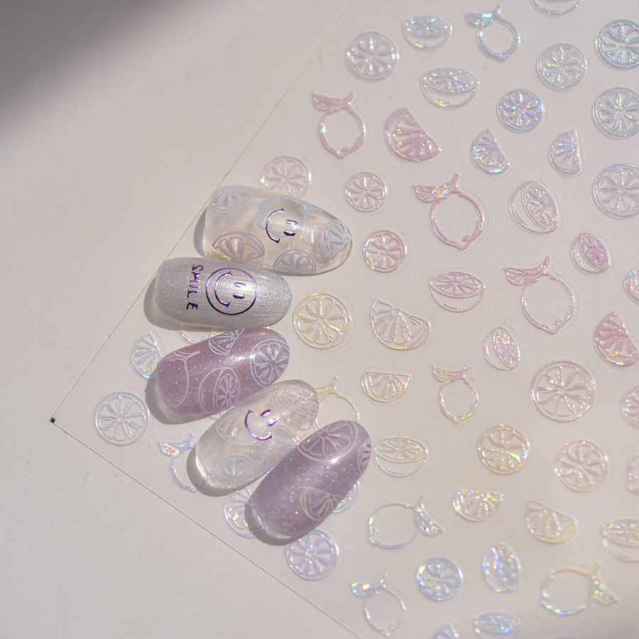 365nails: 홀로그램 레몬 슬라이스 – 네일 스티커