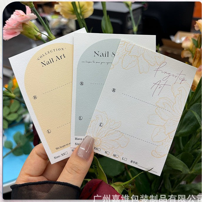 Cartes de présentation personnalisées imprimées pour emballage d'ongles press-on (MOQ=50)