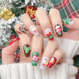 New christmas handmade press-on nails holiday new year