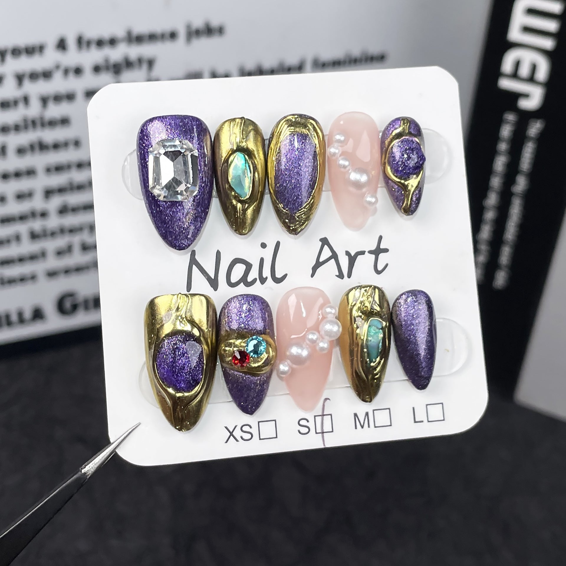 Handmade press on nails elegant retro style temperament pearl manicure  almond nail wearable fake nail wholesale｜365nails