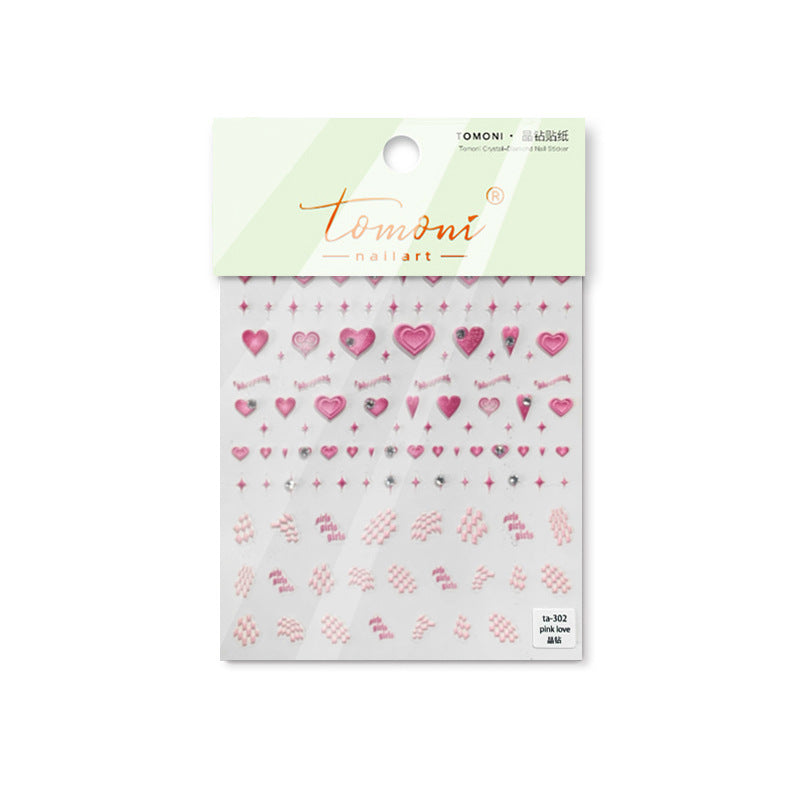 365nails: "Pink Crystal Heart" – Nail Art Stickers