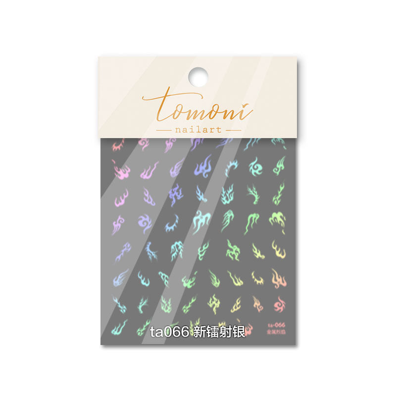 Holographic Flames – Y2K Nail Art Accent Set