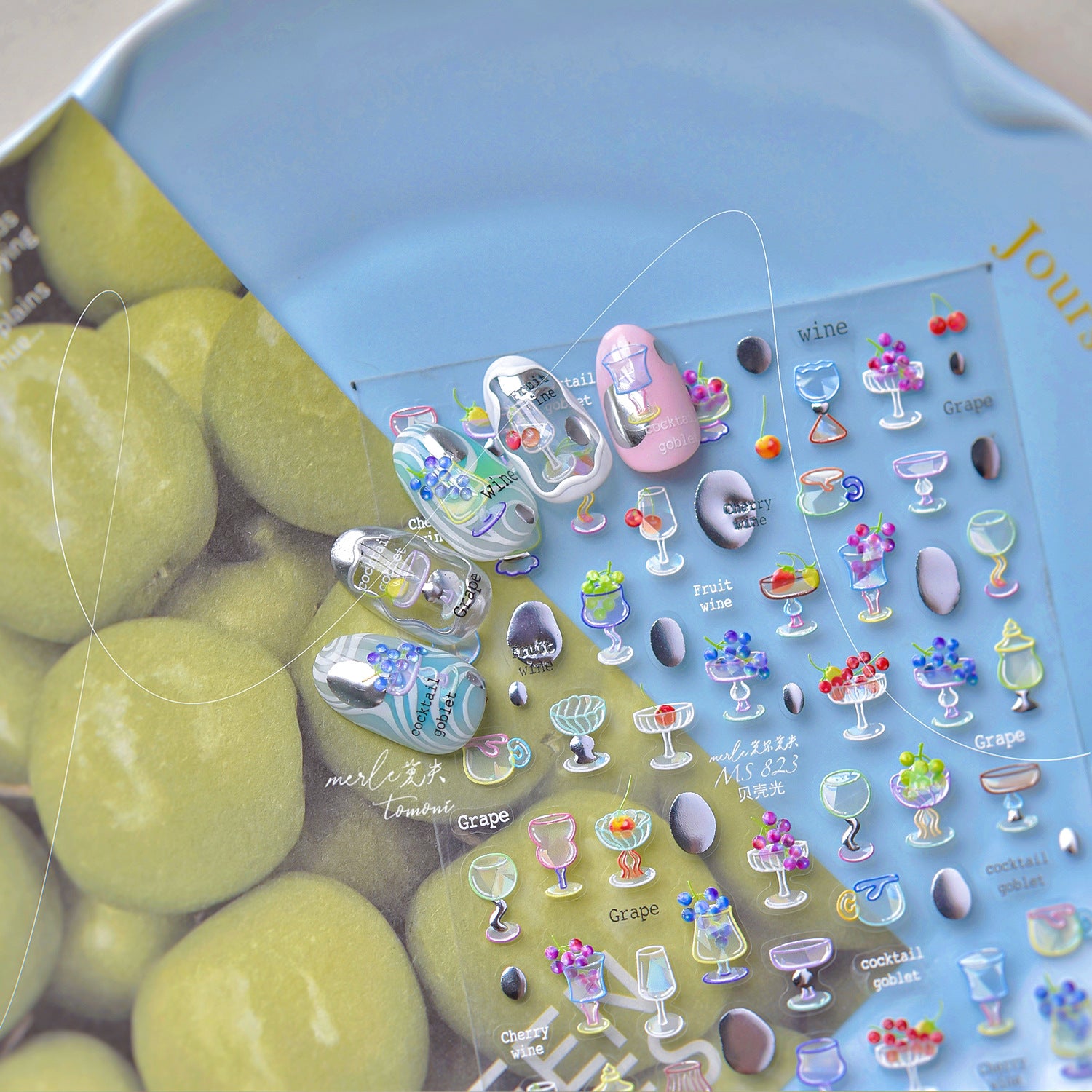 365nails: 여름 과일 칵테일 세트 — 네일 스티커