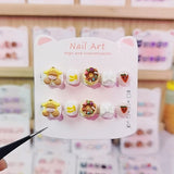 Cute Rainbow Cartoon Kids Press On Nails Mixed Collection