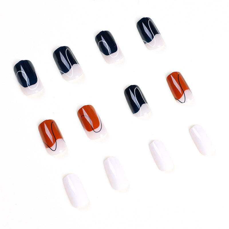 Uñas falsas, uñas simples, graffiti, uñas blanqueadas, uñas falsas, uñas al por mayor｜365nails