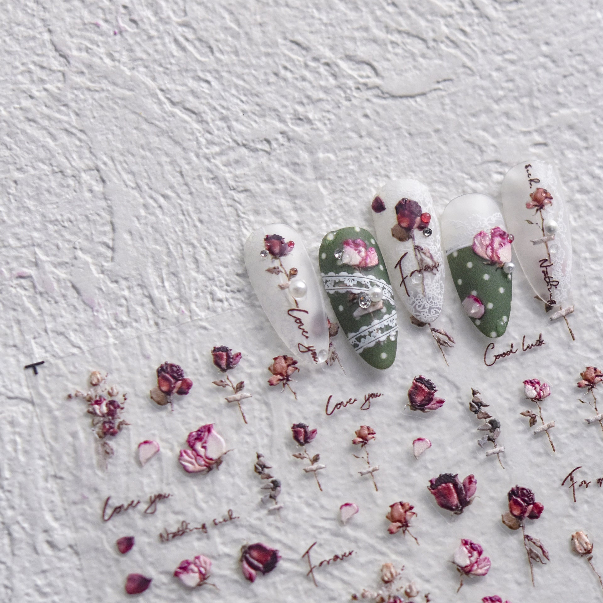 365nails: "Romantic Pink Peony & Rose" – nail art stickers
