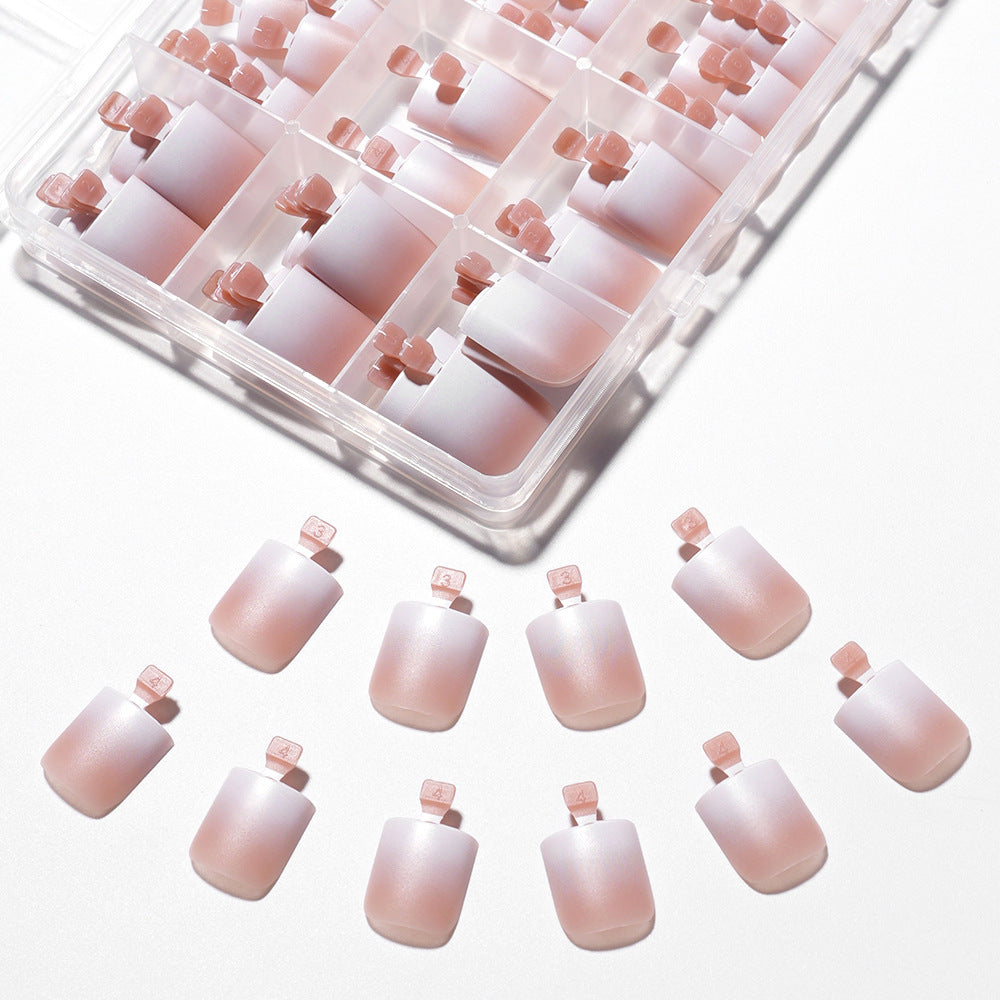 Nail Tips Popular  gradual change toenail press on nails short nude 150 pieces boxed toenail patch nail (MOQ=3)