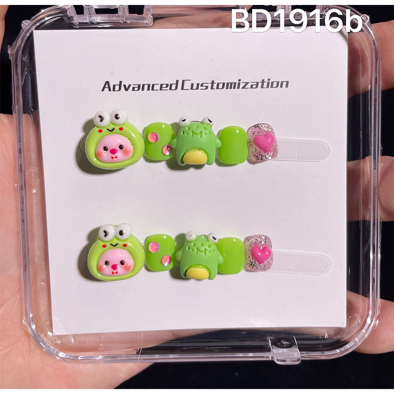 可愛迷你卡通兒童穿戴甲綜合盒