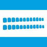 Parche de uña postiza con esmalte mate de color sólido, azul y blanco, para uñas postizas, acabado impermeable y extraíble | 365nails