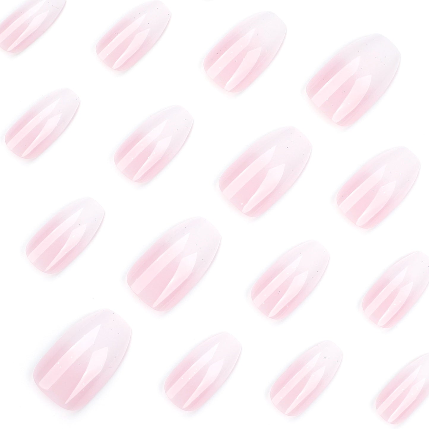 simple wearing nail powder white gradual change splicing wearable nail short ballet manicure fake nail wholesale｜365nails
