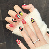 Festive Christmas Cartoon Press On Nails