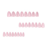 Minimalist nude pink cat eye press-on nails - short stiletto shape