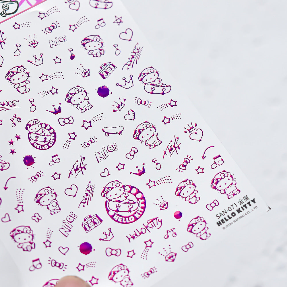 365nails: "Hello Kitty Metallic Outline" – nail art stickers