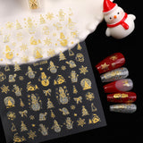 Bronzing glitter christmas nail art sticker flat adhesive snowman christmas DIY nail sticker jewelry DH