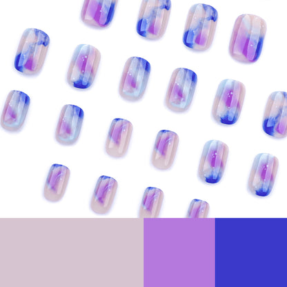 Short Short Round Wearing Nail Pads Wholesale Color Smudge Nail Art False Nails Galaxy Star Nail Art Nail Patch｜365nails