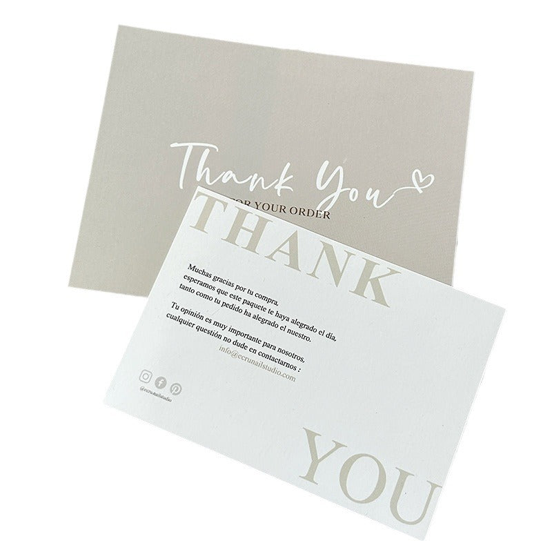 Minimalist Thank‑You Card – English Gratitude Insert for Small Business Packaging