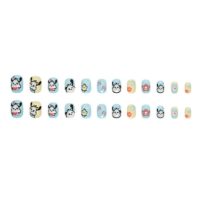 Cute milk blue doll atmosphere puppy Press-on toenailsprints children's fun ins wind fake nails children's wear armor｜365nails