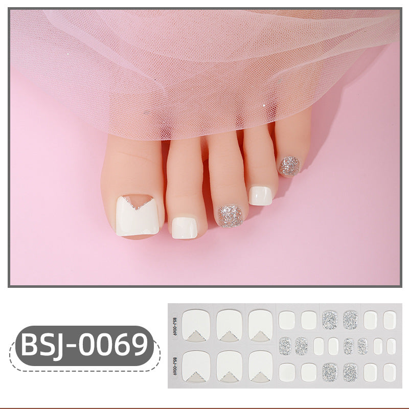 Semi-Cured Gel Nail Strips Elegant Brightening Glossy Toe Style (MOQ=3)