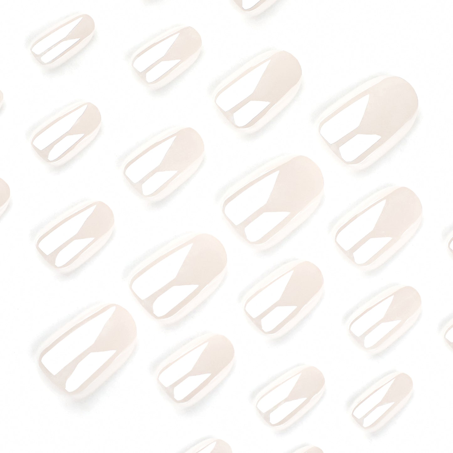 White solid color coating  wholesale short round simple beauty wearing fake nails｜365nails