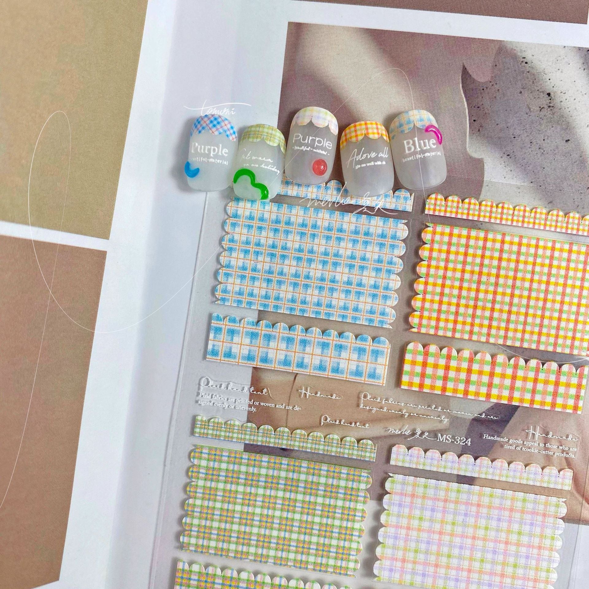 365nails: "Gingham French Tip" – Nail Art Stickers