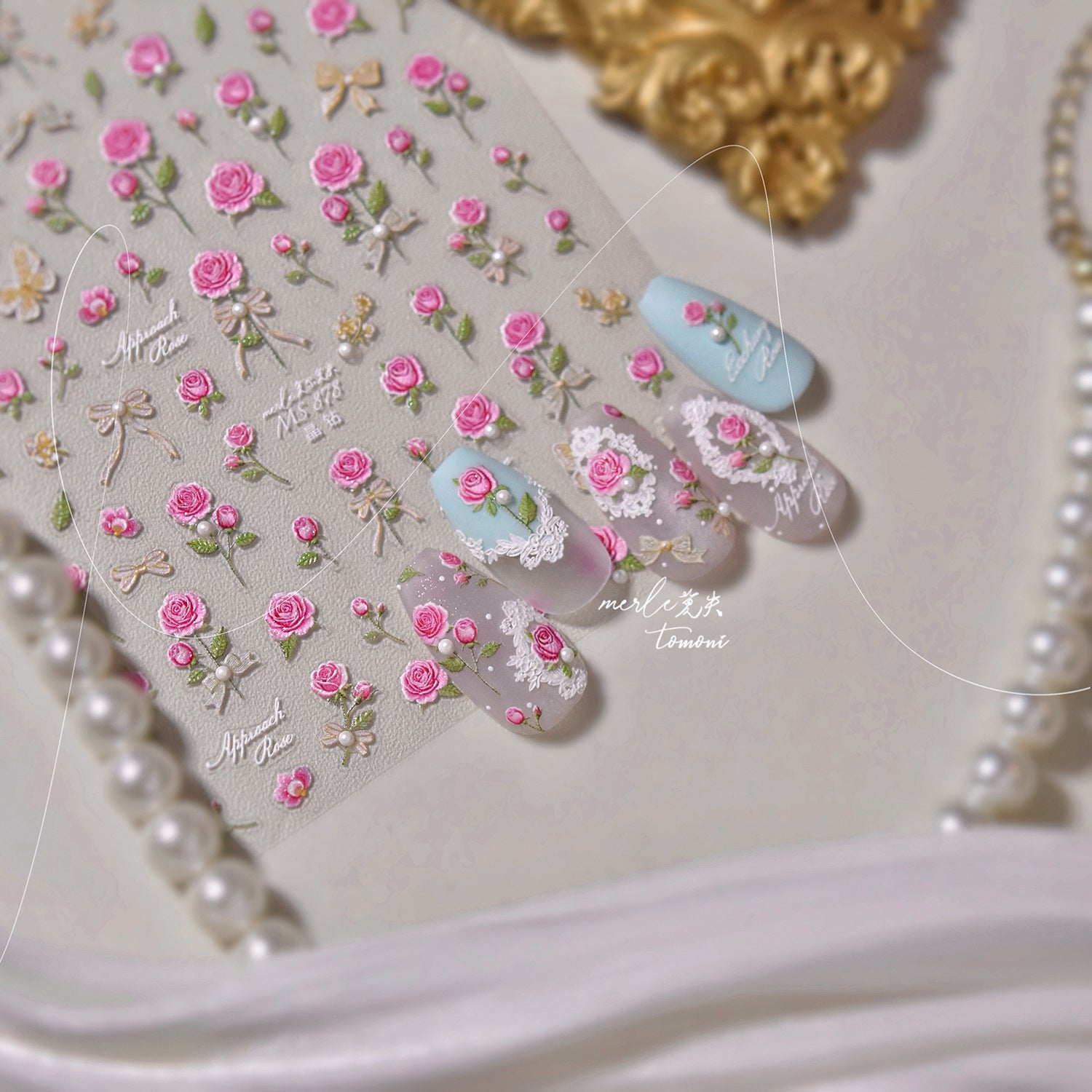 Blush Rose & Butterfly – 5D Embossed Romantic Accent Set